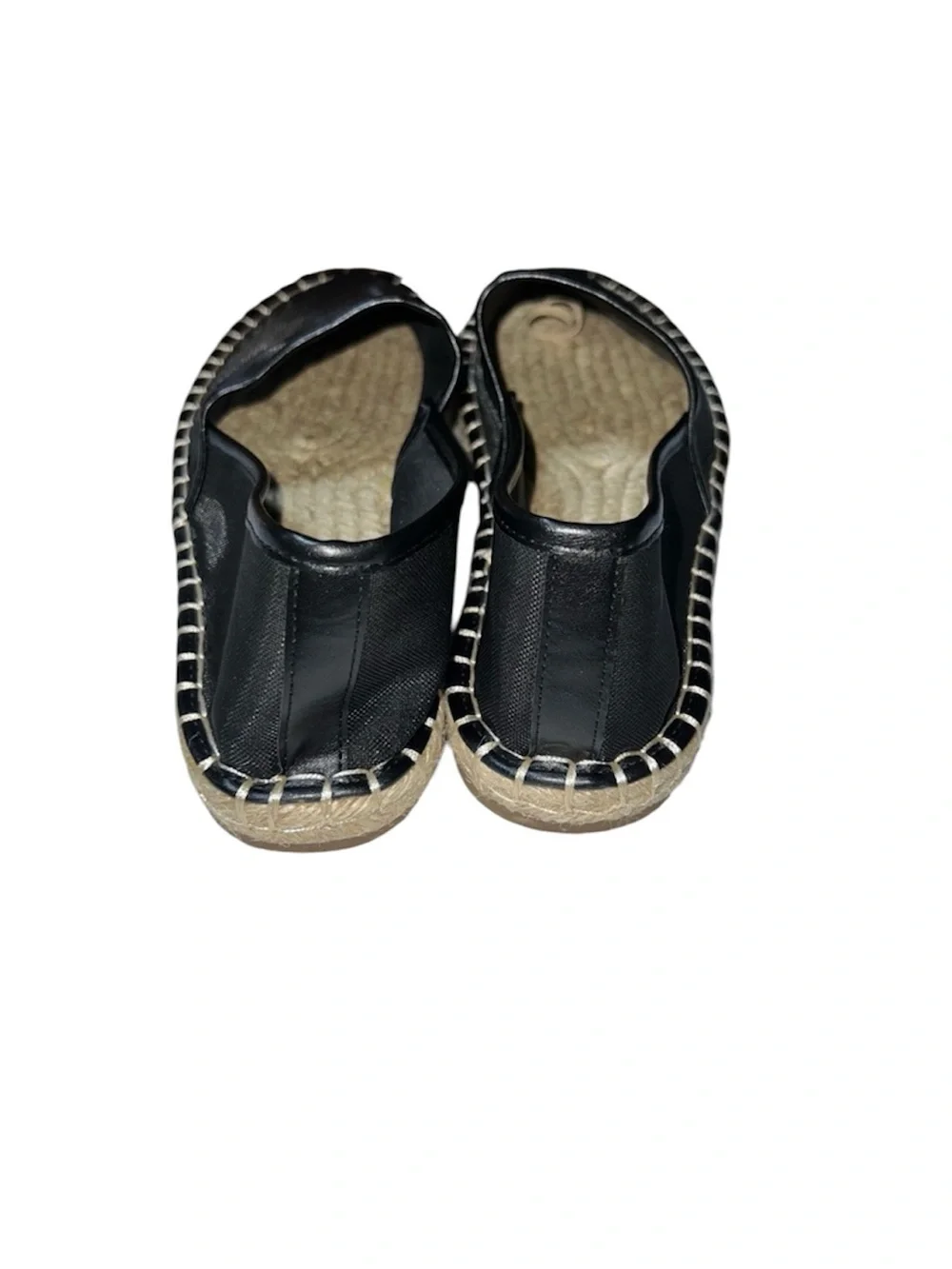 Zara Black Mesh Espadrille Slip-On Loafers